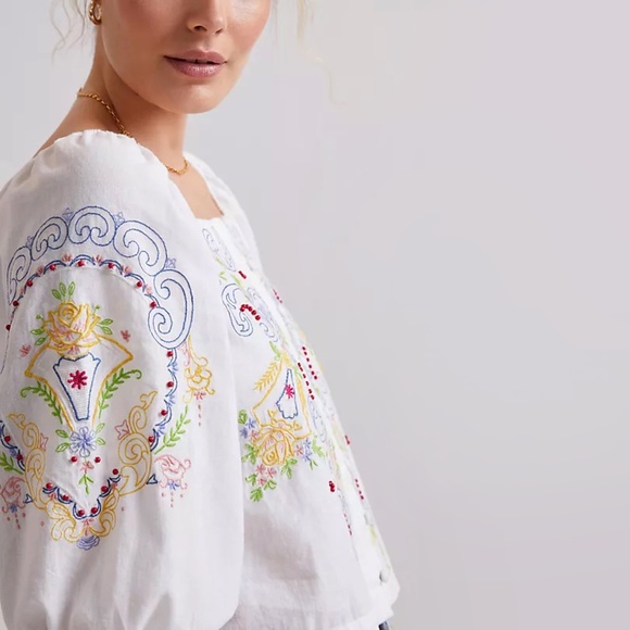 ANTHROPOLOGIE | Lightweight Paisley Embellished Blouse | NWT - Picture 3 of 7